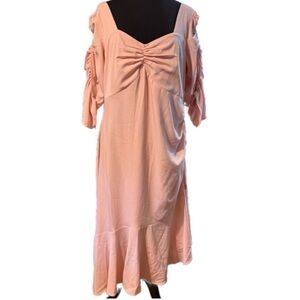 Universal Standard Blush Ruched Midi Dress – M (14/16)